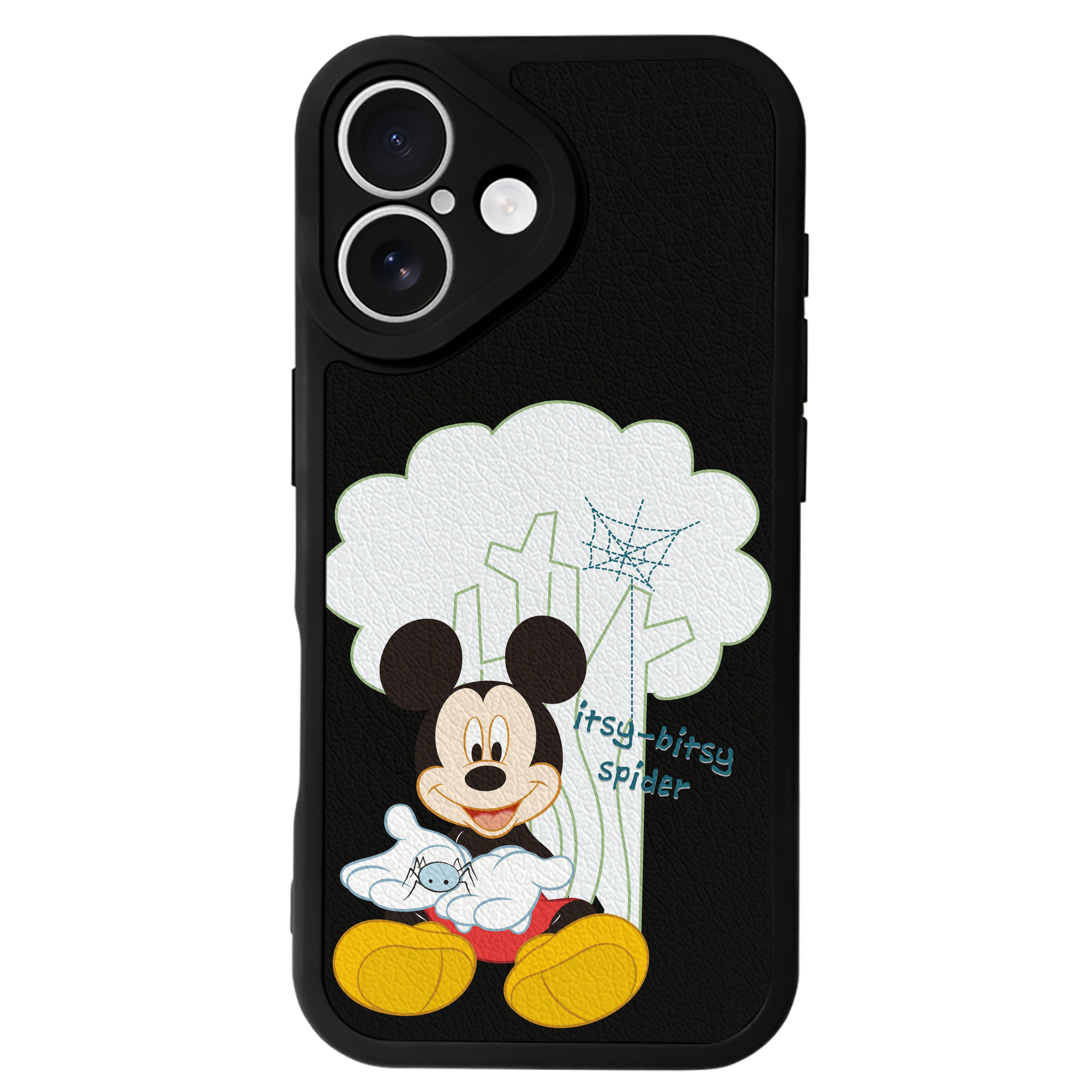 （画像用） ミッキーマウス Mickey Mouse 【iPhone 16シリーズ対応】シリコンスマホケース（レザー調） 材質：シリコン
